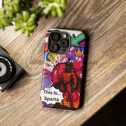 🔥 „To jest Sparta!” – Etui na telefon Pop Art Devil