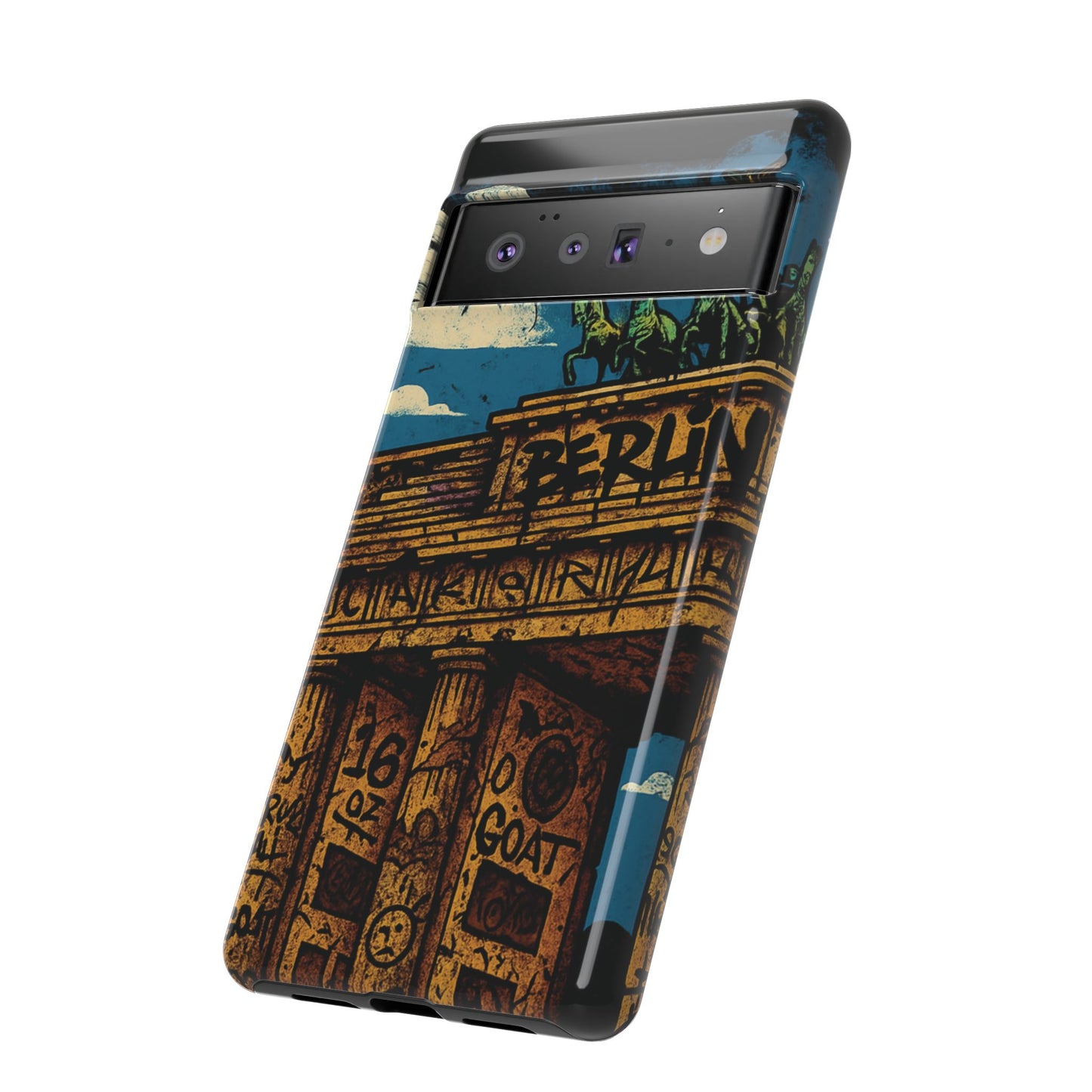 „Berlin Raw – Etui na telefon w stylu ulicznym z Bramą Brandenburską w stylu graffiti”