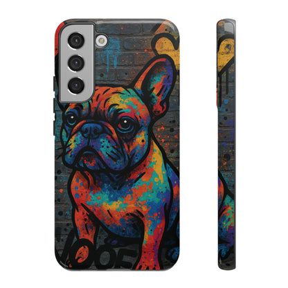 „Urban Woof – etui na telefon z motywem graffiti i psa w stylu street art”