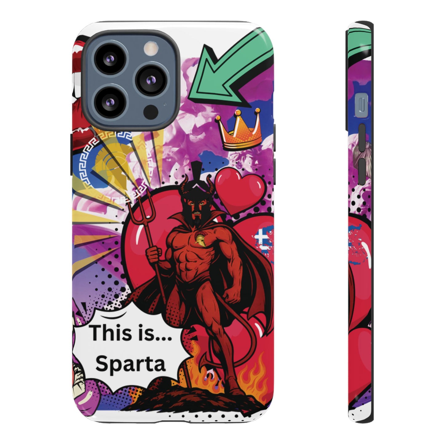 🔥 „To jest Sparta!” – Etui na telefon Pop Art Devil