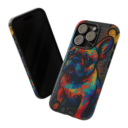„Urban Woof – etui na telefon z motywem graffiti i psa w stylu street art”