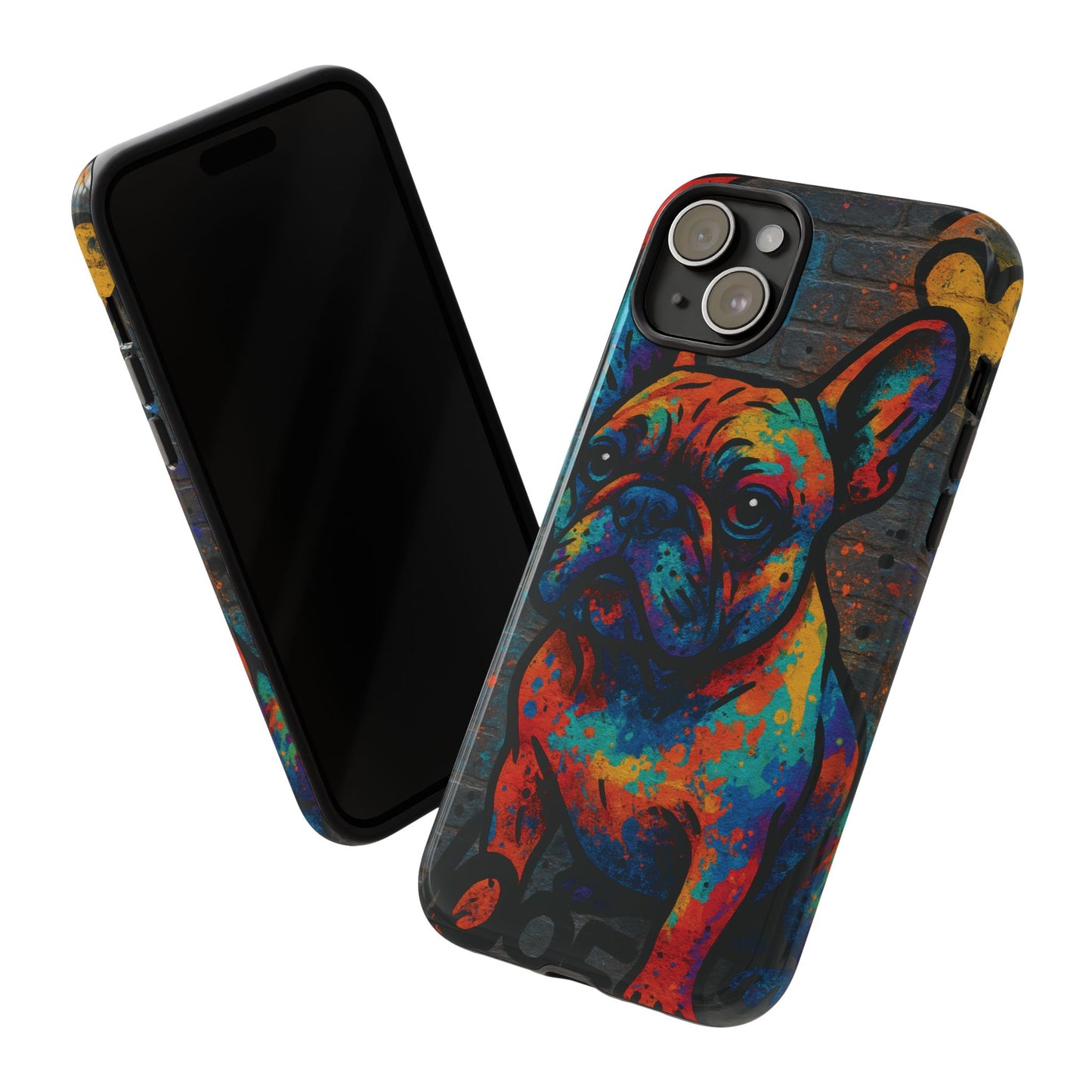 „Urban Woof – etui na telefon z motywem graffiti i psa w stylu street art”