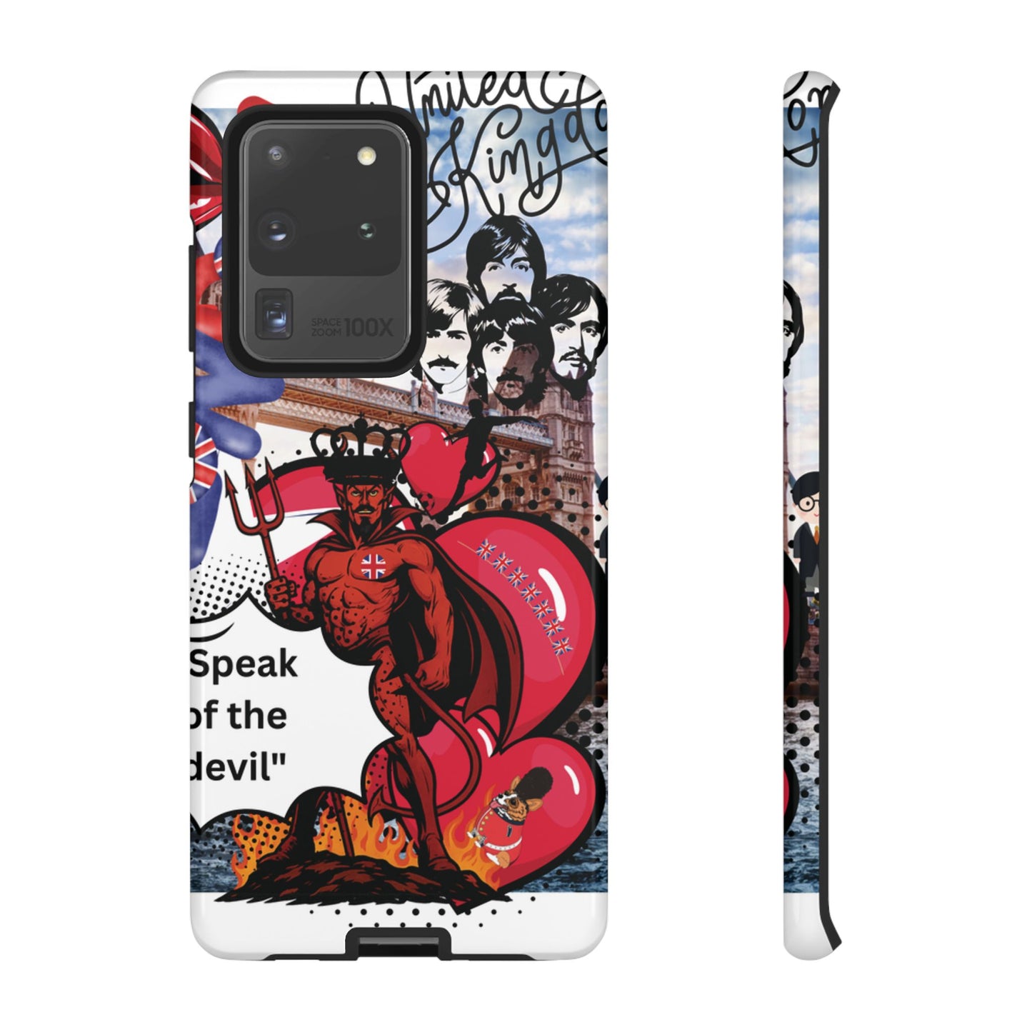 “Speak of the Devil” – Britpop meets Prince of Hell Phone Case
