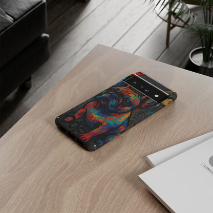 „Urban Woof – etui na telefon z motywem graffiti i psa w stylu street art”