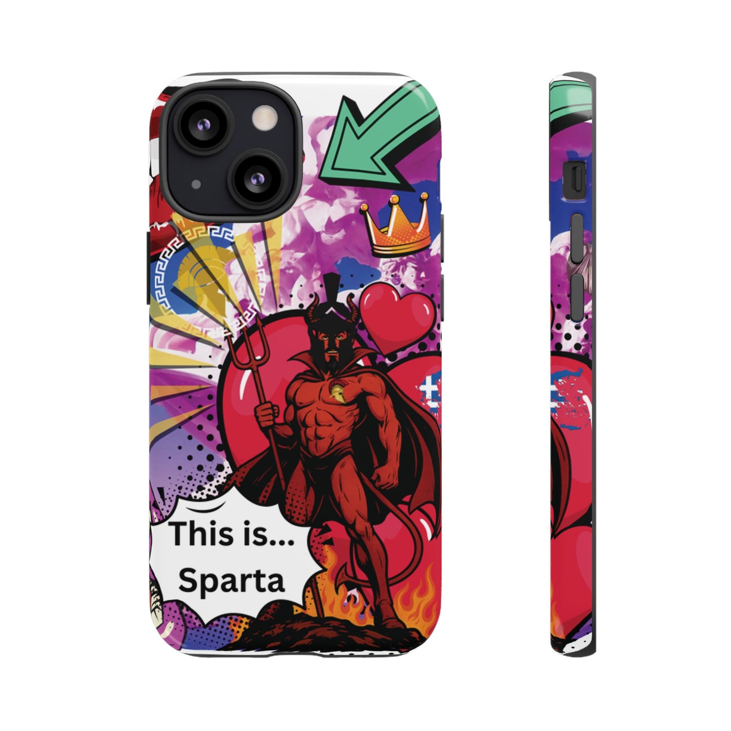 🔥 „To jest Sparta!” – Etui na telefon Pop Art Devil