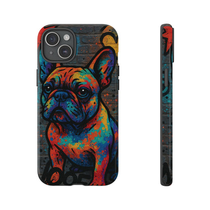 „Urban Woof – etui na telefon z motywem graffiti i psa w stylu street art”