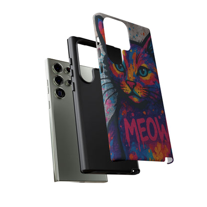 „Meow Madness – etui na telefon z motywem graffiti i kotem w stylu street art”