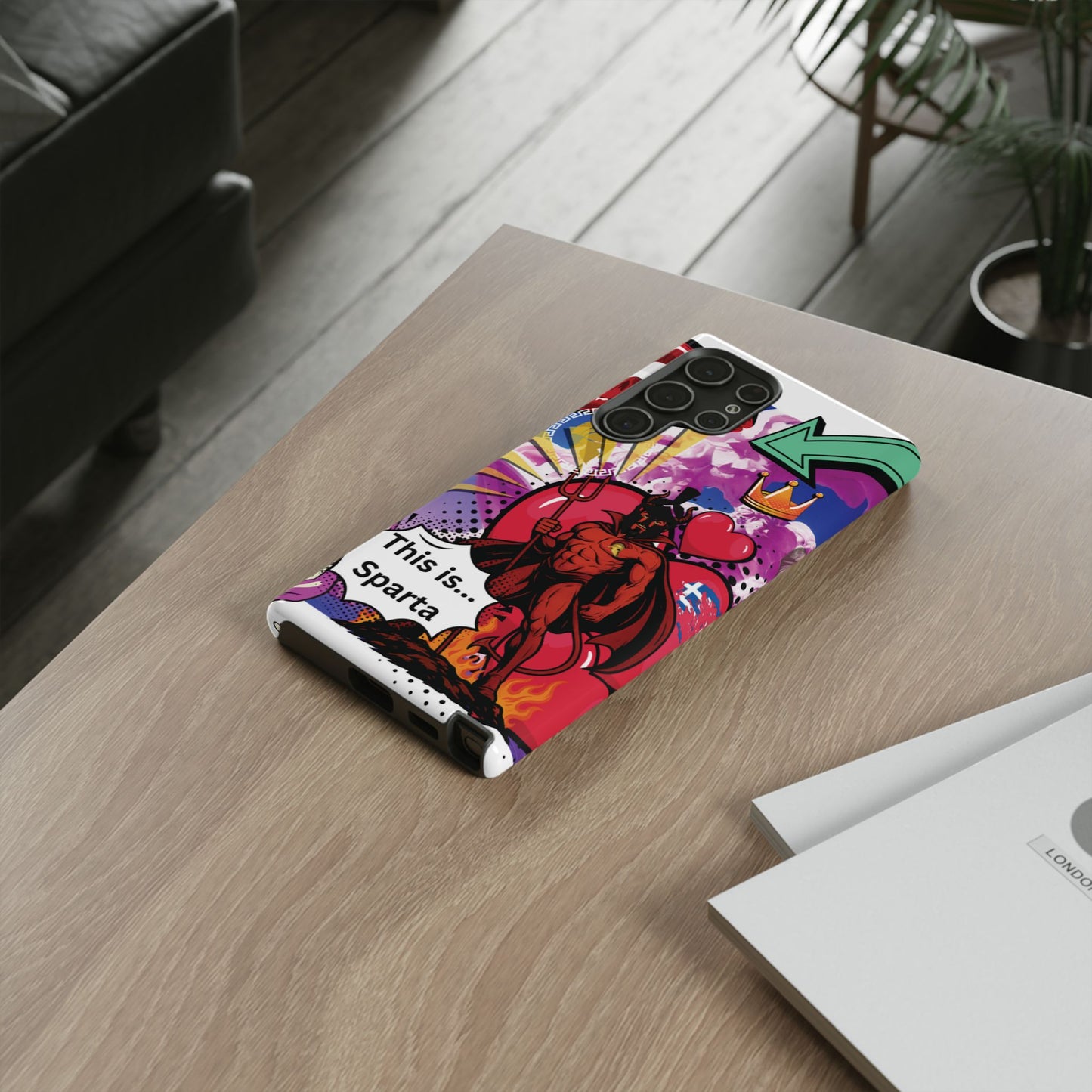 🔥 „To jest Sparta!” – Etui na telefon Pop Art Devil