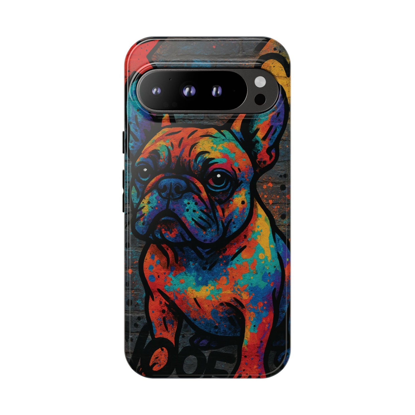 „Urban Woof – etui na telefon z motywem graffiti i psa w stylu street art”