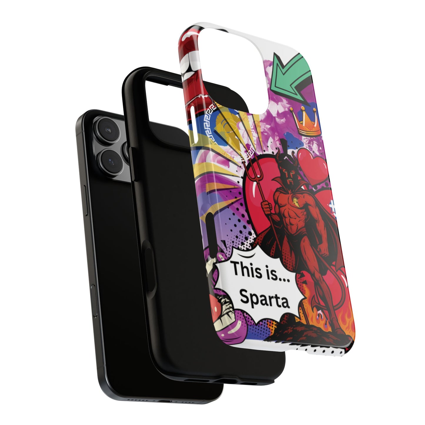 🔥 „To jest Sparta!” – Etui na telefon Pop Art Devil