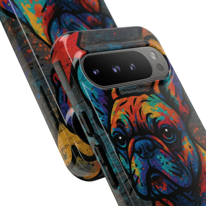 „Urban Woof – etui na telefon z motywem graffiti i psa w stylu street art”