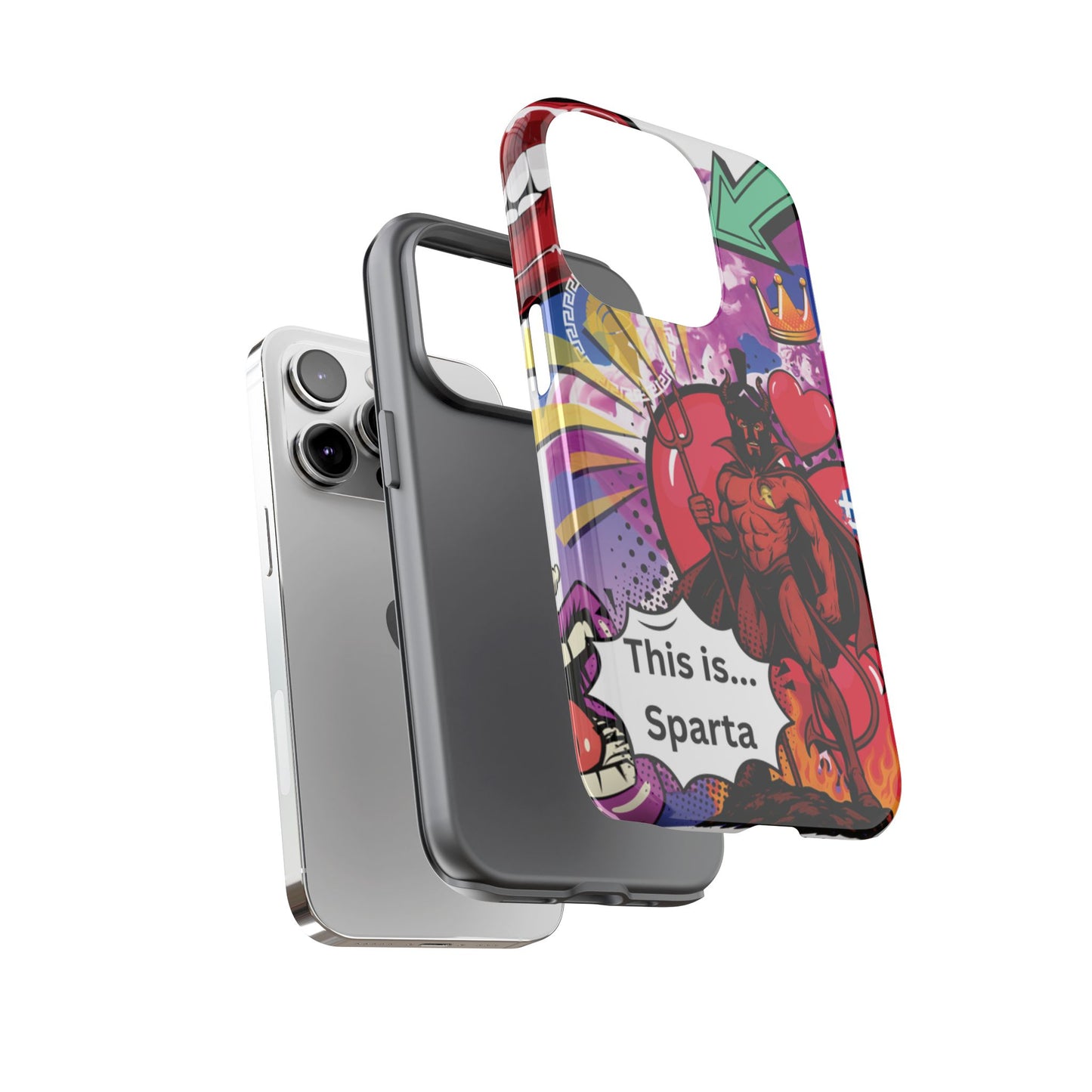 🔥 „To jest Sparta!” – Etui na telefon Pop Art Devil