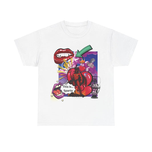 "Love, Chaos & Sparta" – Pop Art Streetwear T-Shirt