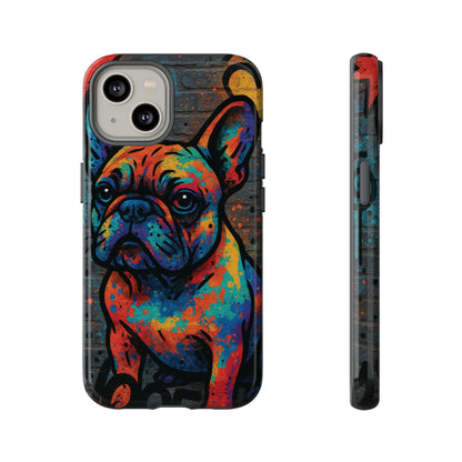 „Urban Woof – etui na telefon z motywem graffiti i psa w stylu street art”
