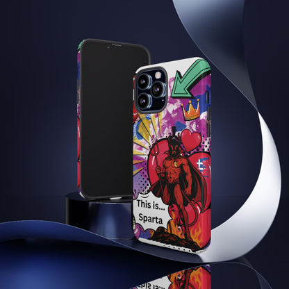 🔥 „To jest Sparta!” – Etui na telefon Pop Art Devil