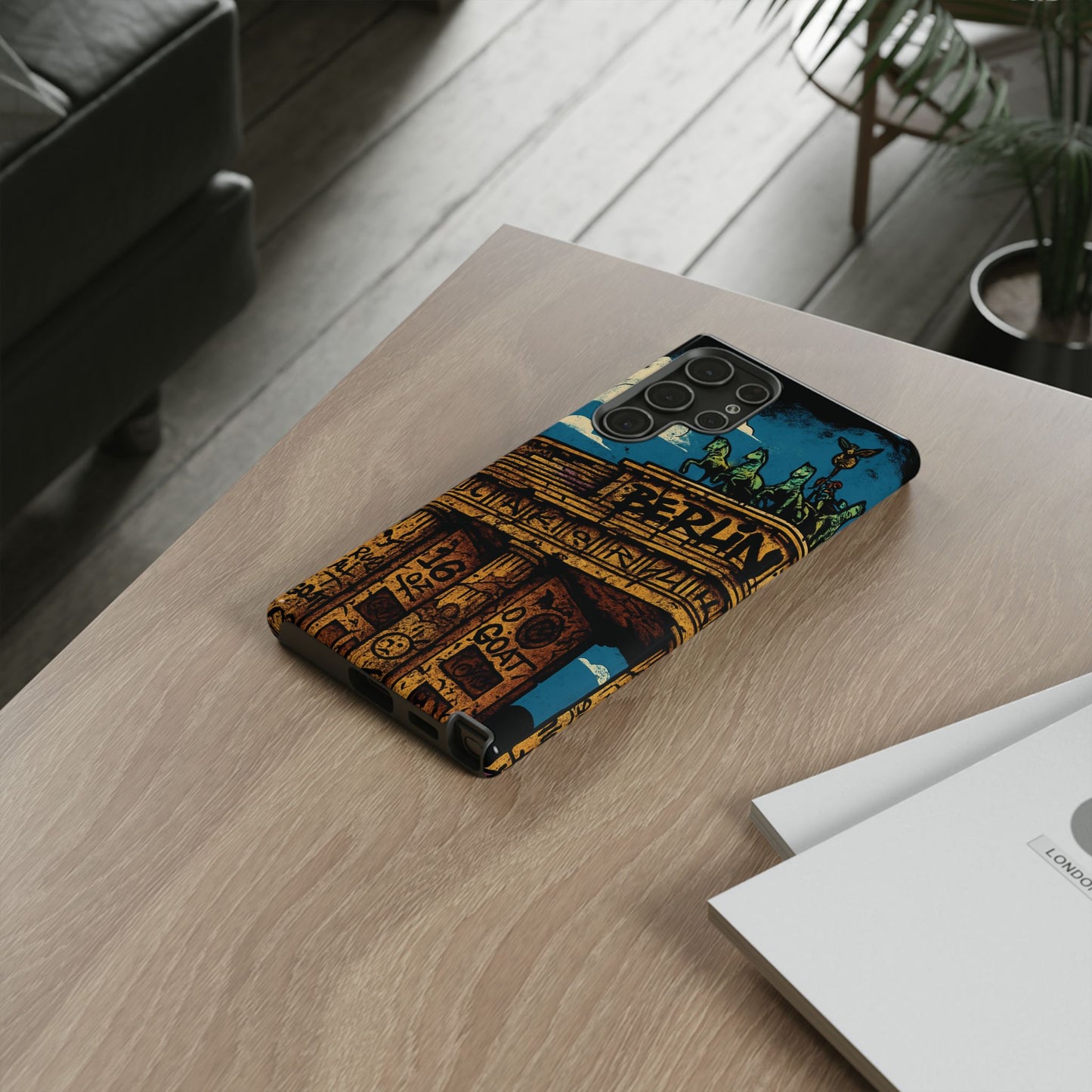 „Berlin Raw – Etui na telefon w stylu ulicznym z Bramą Brandenburską w stylu graffiti”