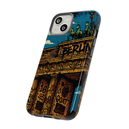„Berlin Raw – Etui na telefon w stylu ulicznym z Bramą Brandenburską w stylu graffiti”