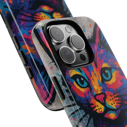 „Meow Madness – etui na telefon z motywem graffiti i kotem w stylu street art”