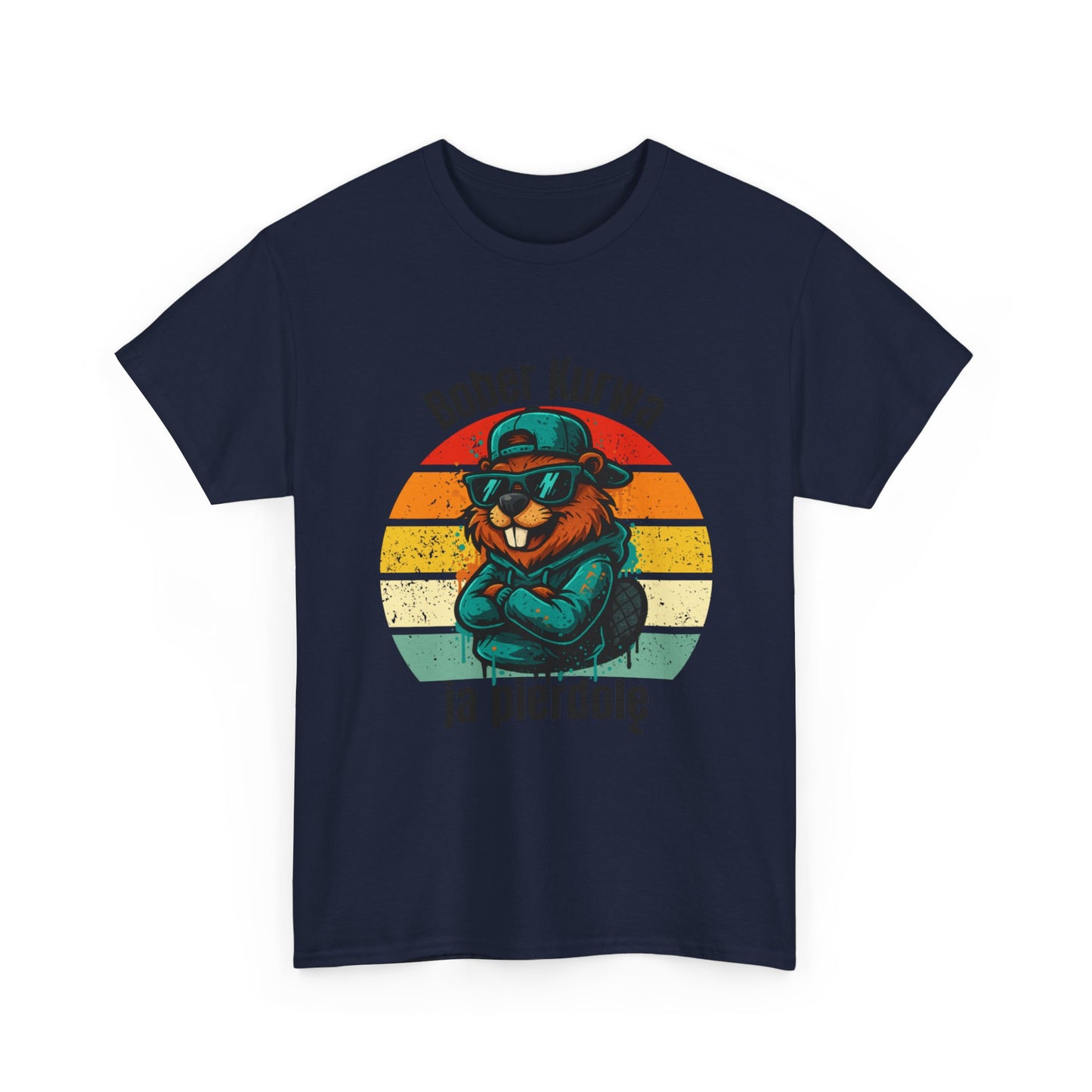 Street-Art Biber T-Shirt – Urban Cartoon mit Sonnenbrille & Hoodie