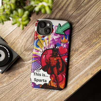 🔥 „To jest Sparta!” – Etui na telefon Pop Art Devil