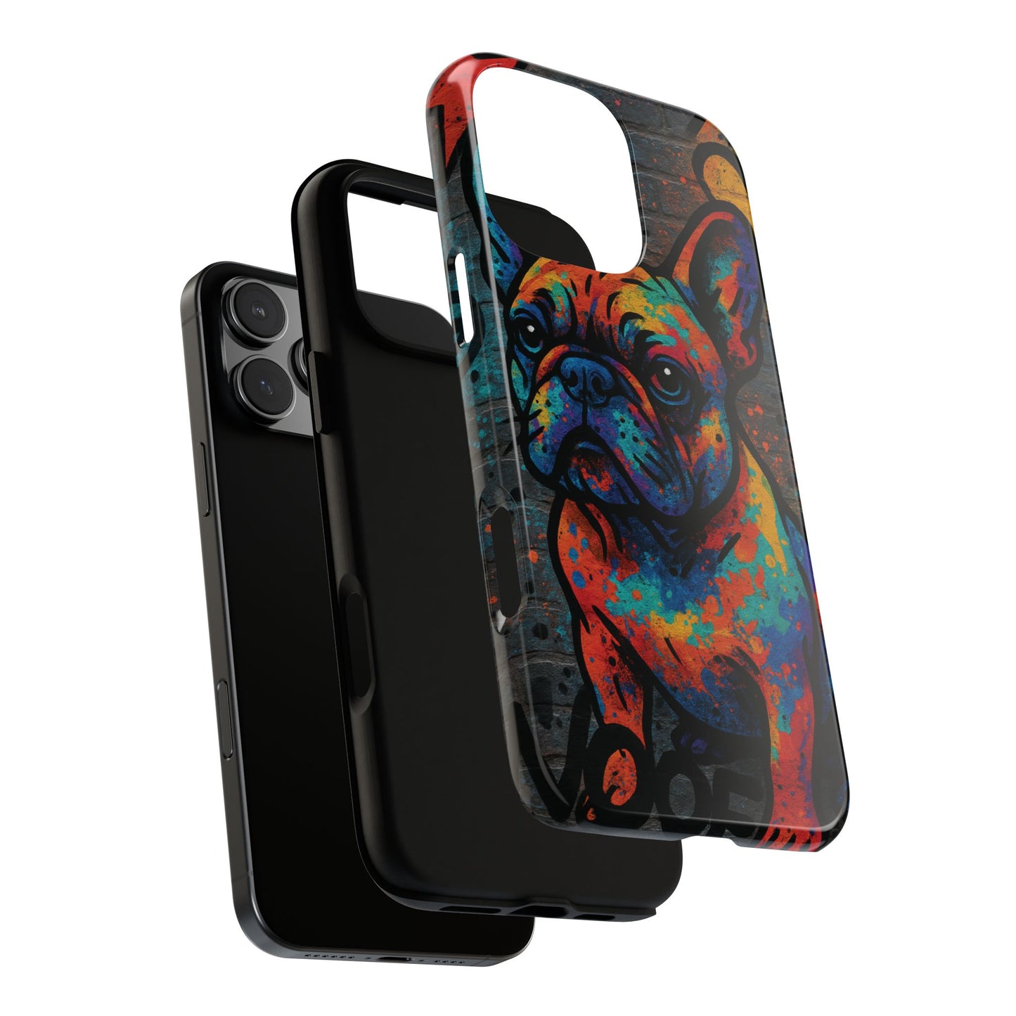 „Urban Woof – etui na telefon z motywem graffiti i psa w stylu street art”
