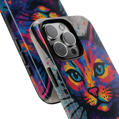 „Meow Madness – etui na telefon z motywem graffiti i kotem w stylu street art”