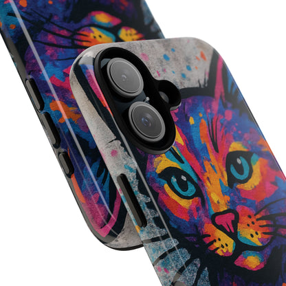 „Meow Madness – etui na telefon z motywem graffiti i kotem w stylu street art”