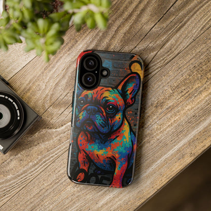 „Urban Woof – etui na telefon z motywem graffiti i psa w stylu street art”