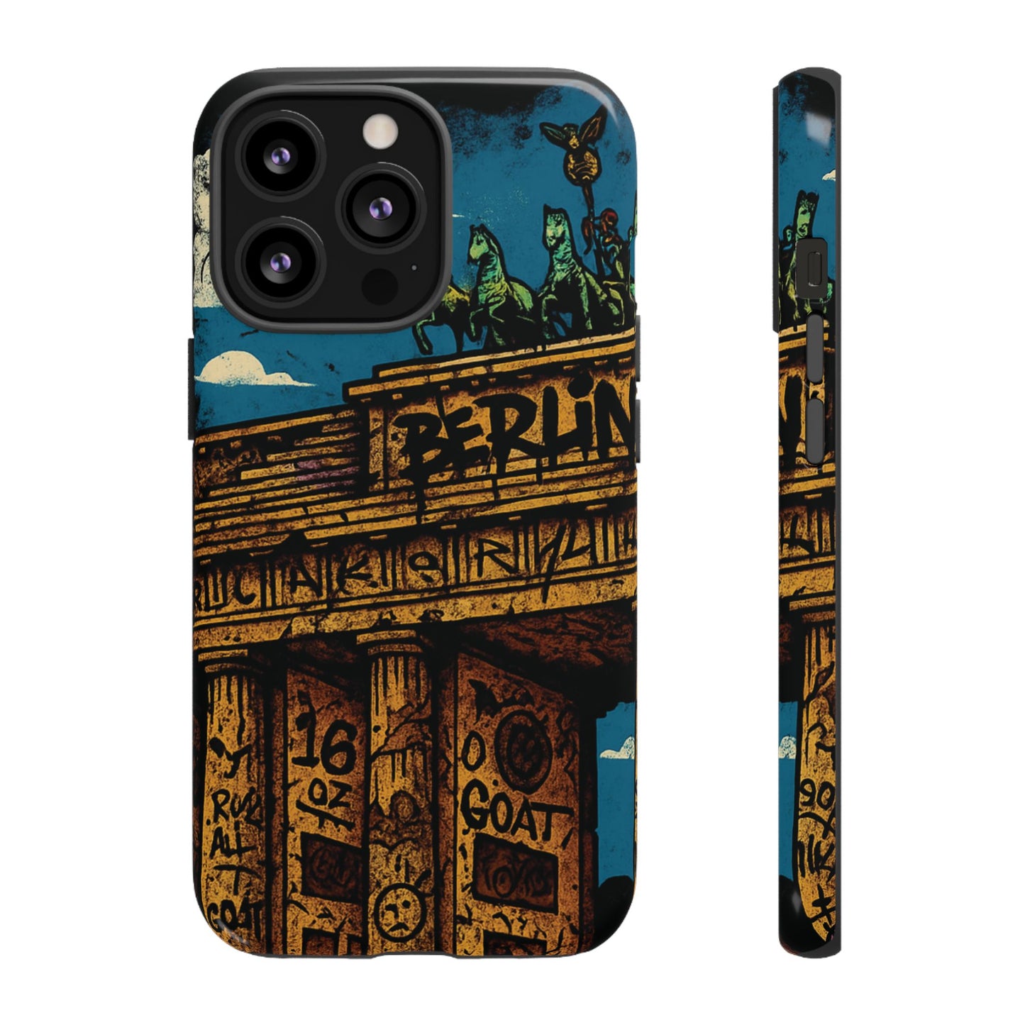 „Berlin Raw – Etui na telefon w stylu ulicznym z Bramą Brandenburską w stylu graffiti”