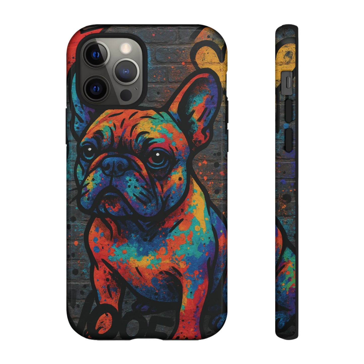 „Urban Woof – etui na telefon z motywem graffiti i psa w stylu street art”