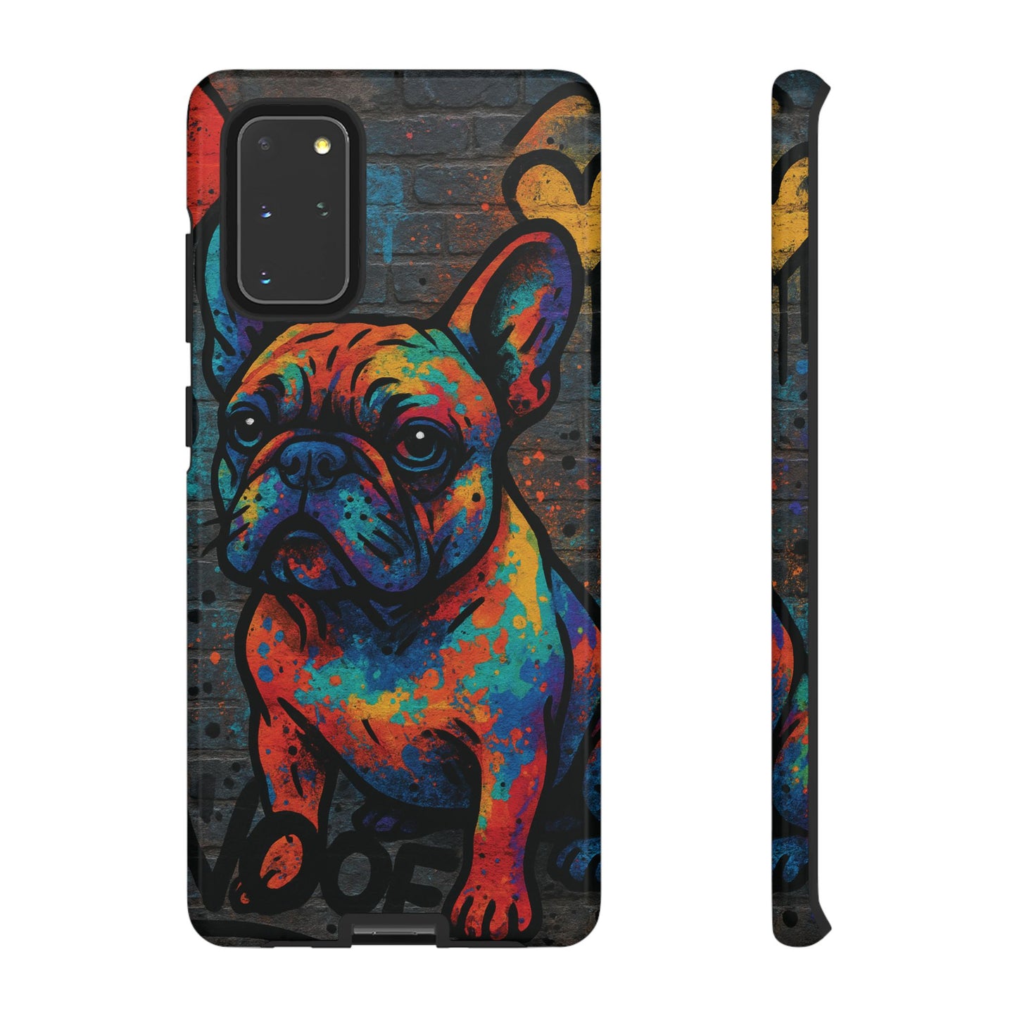 „Urban Woof – etui na telefon z motywem graffiti i psa w stylu street art”