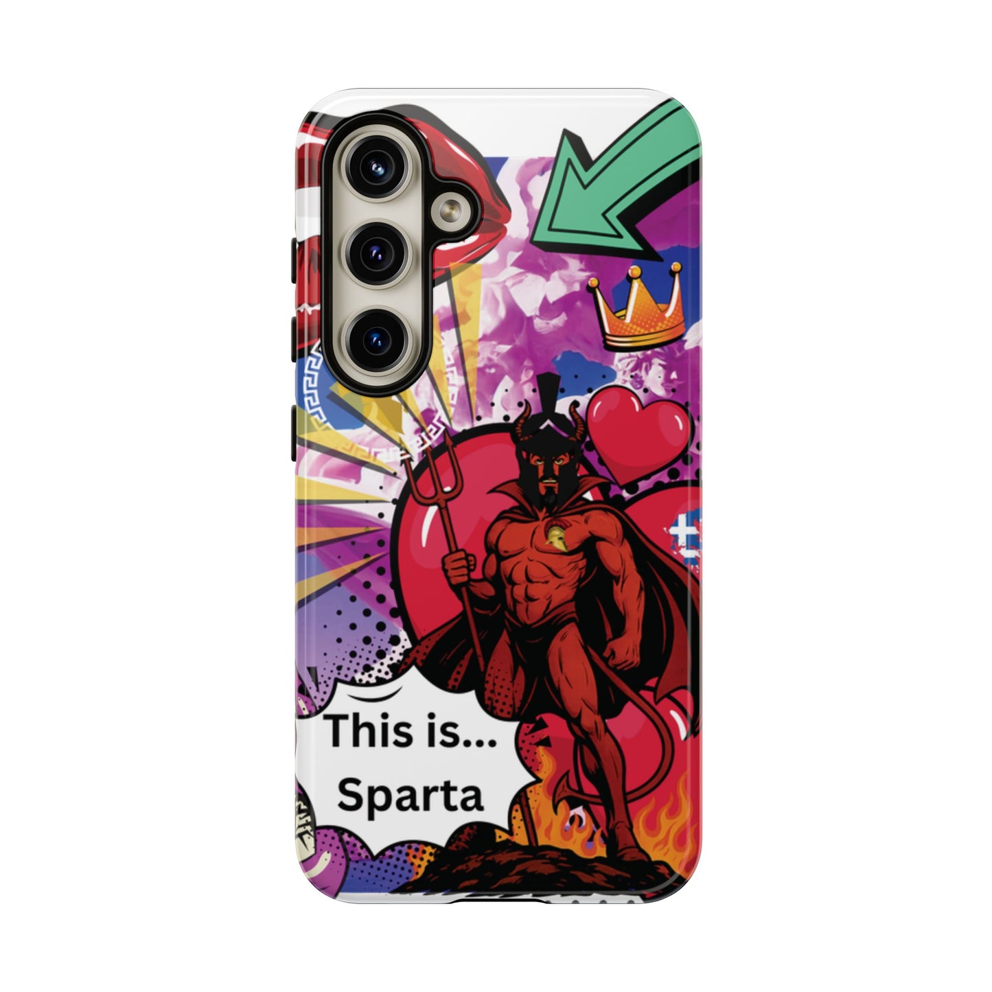🔥 „To jest Sparta!” – Etui na telefon Pop Art Devil