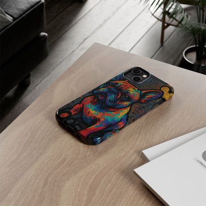 „Urban Woof – etui na telefon z motywem graffiti i psa w stylu street art”