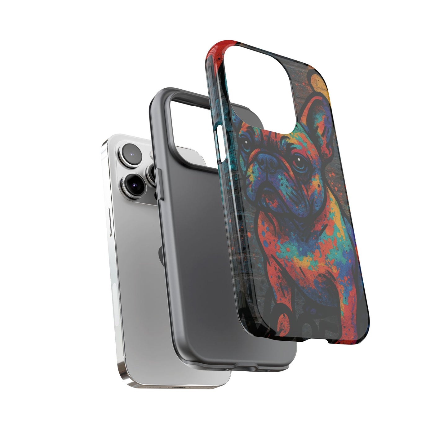 „Urban Woof – etui na telefon z motywem graffiti i psa w stylu street art”