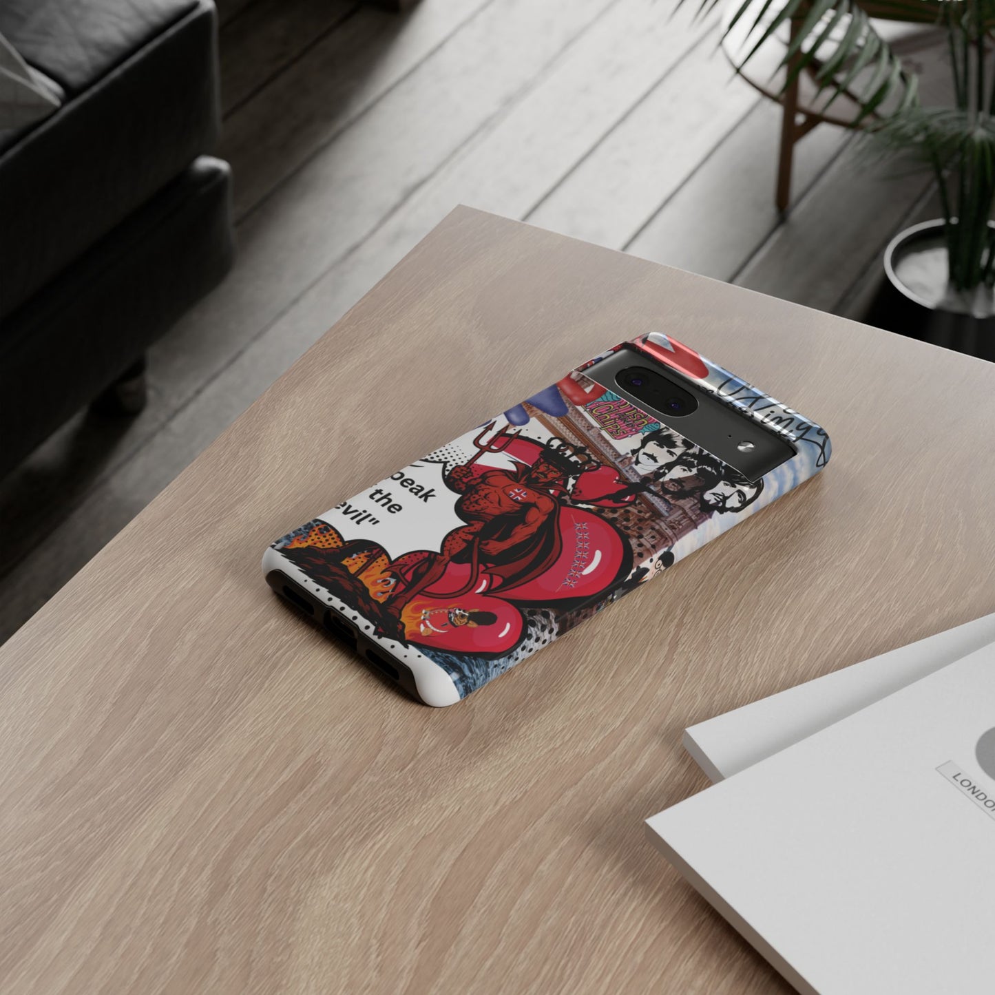 “Speak of the Devil” – Britpop meets Prince of Hell Phone Case