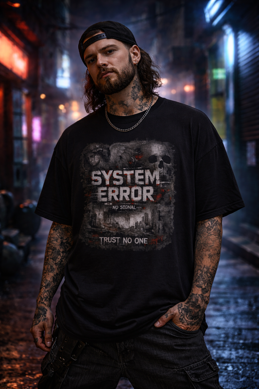 System Error T-Shirt – No Signal | Trust No One | Cyberpunk Streetwear