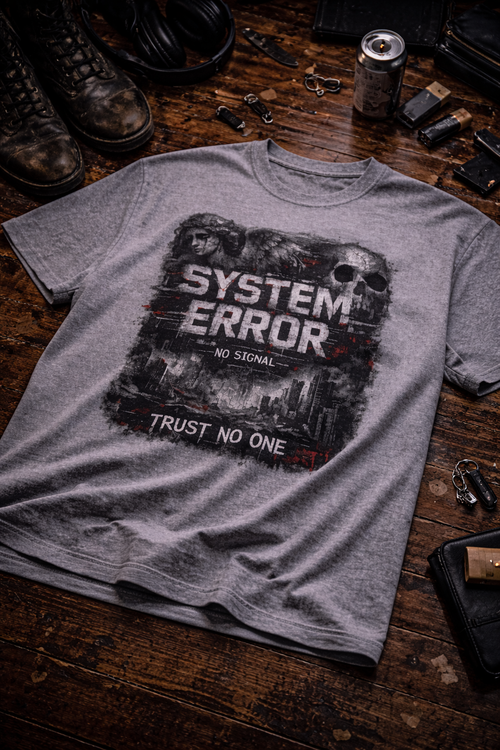 System Error T-Shirt – No Signal | Trust No One | Cyberpunk Streetwear