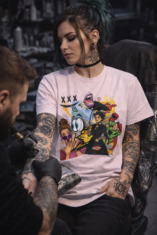 Cartoon Chaos – Pop-Art T-Shirt